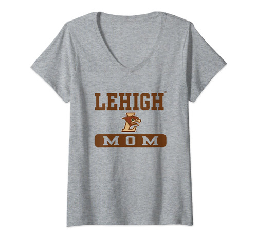 Womens Lehigh Mountain Hawks Mom Officially Licensed V-Neck T-Shirt