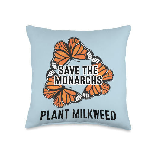 Save The Monarchs Plant Milkweed Butterfly Throw Pillow