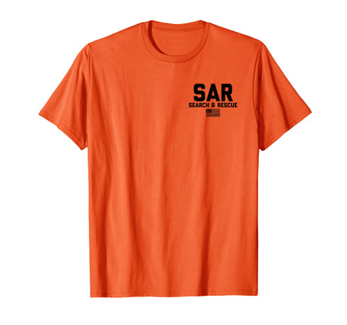 FRONT & BACK Search and Rescue American Flag SAR Team T-Shirt