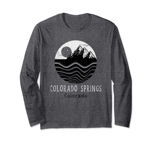 Colorado Springs Vintage Mountains Hiking Colorado Retro Long Sleeve T-Shirt
