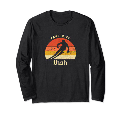 Vintage Ski Park City Utah Mountain Long Sleeve T-Shirt