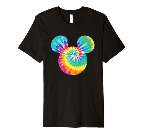 Disney Mickey Mouse Icon Rainbow Tie-Dye Premium T-Shirt