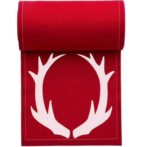 Five Star Napkins Antler Christmas Cocktail Napkins - Red Cotton - 4.5" x 4.5" - Single Use - Party, Events, Holiday (50 x)