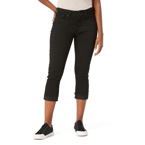 Signature by Levi Strauss & Co. Gold Label Women's Mid-Rise Slim Fit Capris (Available in Plus Size), (New) Black Opal, 22