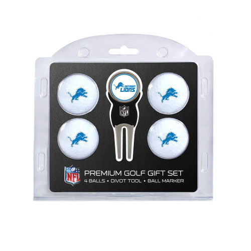 Team Golf NFL Detroit Lions 4 Golf Ball And Divot Tool Set Regulation Size Golf Balls (4 Count) & Divot Tool with Removable Double-Sided Magnetic Marker Team Golf NFL Detroit Lions 4 Golf Ball And Divot Tool Set Regulation Size Golf Balls (4 Count) & Divot Tool with Removable Double-Sided Magnetic Marker