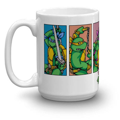 PARAMOUNT NETWORK Teenage Mutant Ninja Turtles - Video Game Characters White Mug- Officially Licensed - 15 oz