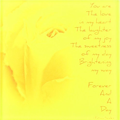 3dRose ct_54501_5 Yellow Rose Forever and a Day Poem Poetry inspirational Love Glass Tile, 4-Inch