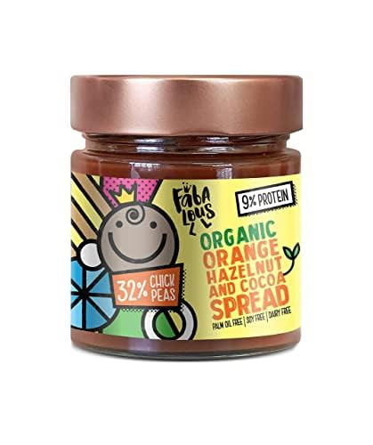 Fabalous Organic Orange Chcolate Spread (Hazelnut and Cocoa Chickpea Spread) Vegan, Dairy Free, No Palm Oil, Less Sugar, More Protein (3x7.05oz)