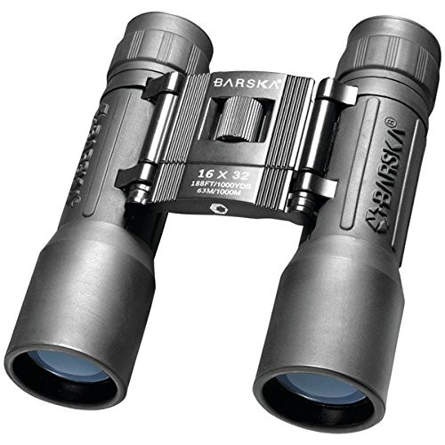 BARSKA Binoculars AB10115 16x32 Lucid View, Black Compact, Blue Lens, Clam