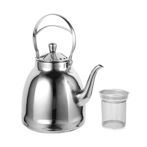 Hemoton teapot camping kettle glass kettle coffee strainer whistling tea kettle Gooseneck Stovetop Kettle Gooseneck coffee Water Pots Carafe Juice Pot Stainless steel on foot travel jug