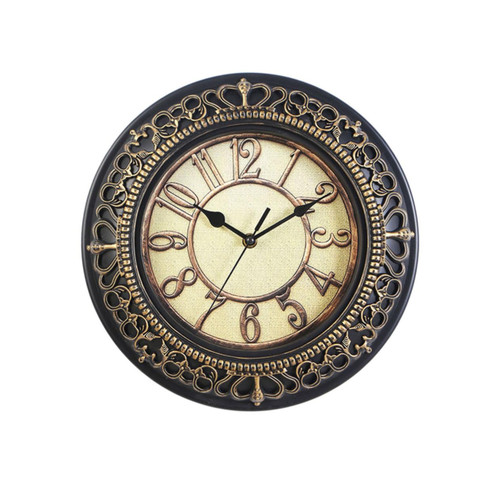 Holibanna Clocks Decor Silent Clock Farmhouse Wall Clock Dial Clock Modern Wall Clock Rustic Clock Retro Silent Wall Clock Vintage European Clock Carved Clock Antique Punch Clock Mute