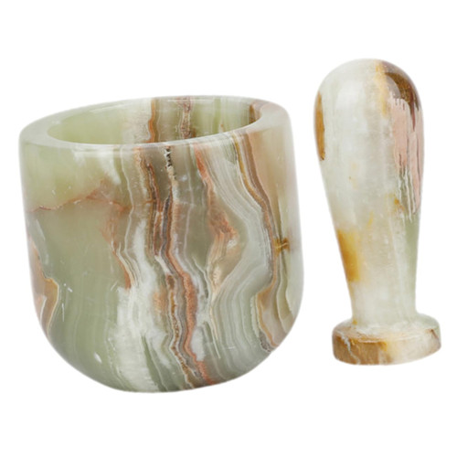 DOITOOL 1 Set Mortar and Pestle Stone Jade Stone Bowl Stone Grinder Mixing Bowl Rod Mortar and Pestle Large Pill Masher Pestle and Mortar Marble Seasoning Afghanistan Jade