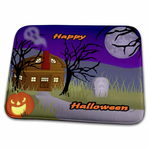 3dRose Image of House with Ghost Moon and Pumpkin in Colors - Bathroom Bath Rug Mats (rug-323812-1) 3dRose Image of House with Ghost Moon and Pumpkin in Colors - Bathroom Bath Rug Mats (rug-323812-1)