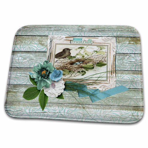 3dRose Image of Mothers Day, Bird, Eggs in Nest, Flower... - Bathroom Bath Rug Mats (rug-304965-1)