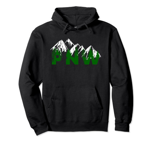 Pacific Northwest PNW Pine Trees Mountains Gift Pullover Hoodie