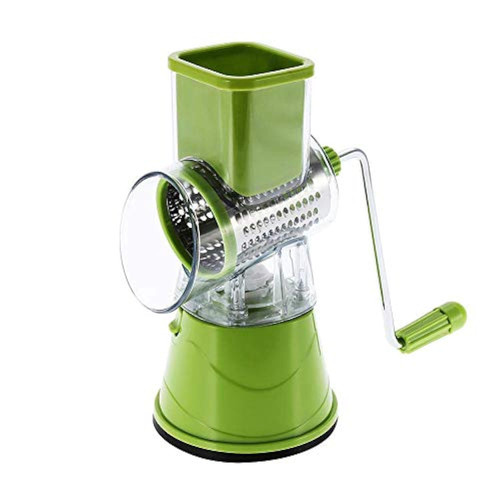 Manual Vegetable Slicer Rotary Drum Grater with 3 Stainless Steel Rotary Blades Cheese Grater Vegetables Slicer Shredder(Green) Manual Vegetable Slicer Rotary Drum Grater with 3 Stainless Steel Rotary Blades Cheese Grater Vegetables Slicer Shredder(Green)