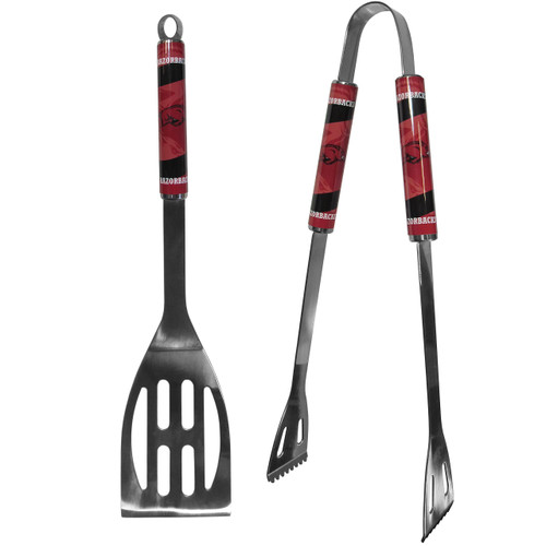 NCAA Siskiyou Sports Fan Shop Arkansas Razorbacks 2 pc Steel BBQ Tool Set One Size Team Color