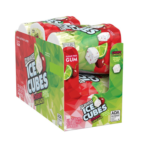 ICE BREAKERS Ice Cubes Cherry Limeade Sugar Free Chewing Gum Bottles, 3.24 oz (6 Count, 40 Pieces) ICE BREAKERS Ice Cubes Cherry Limeade Sugar Free Chewing Gum Bottles, 3.24 oz (6 Count, 40 Pieces)