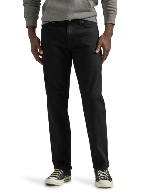 Lee Men's Legendary Relaxed Straight Jean, Overdye Black, 33W x 36L