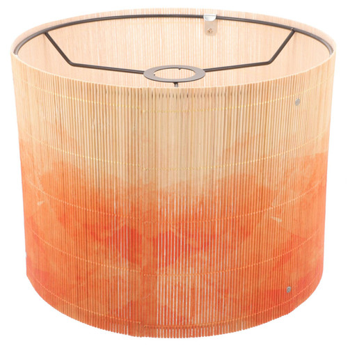 Angoily Gradient Bamboo Lamp Shades, E27 Chandelier Lampshade Vintage Drum Lamp Shade European Light Cover Decorative Lamp Shade for Pendant Floor Table Light Orange