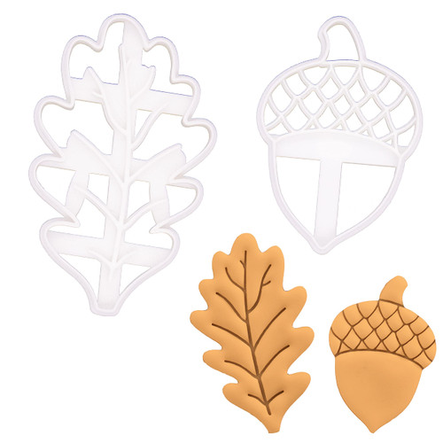 Set of Oak Leaf and Acorn Cookie Cutters, 2 pieces - Bakerlogy