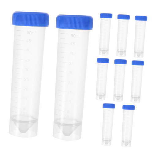 HEALLILY 50 Pcs Pointed Flat Bottom Centrifuge Tube Conical Tube Experiment Centrifuge Tubes Falcon Tubes Centrifuge Test Tube Polypropylene Falcon Tube Microcentrifuge Tube Screw Plastic