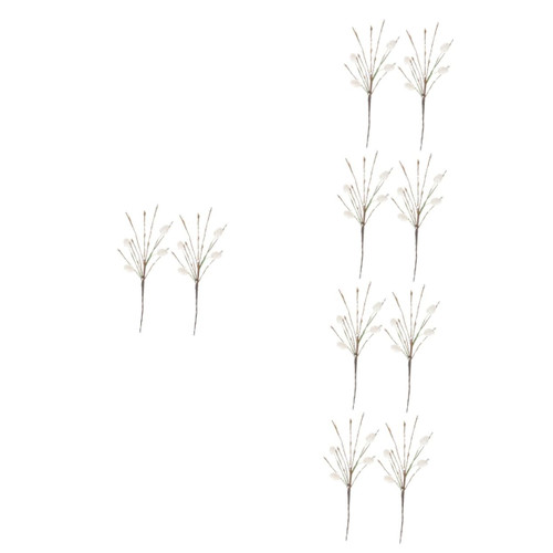 ABOOFAN 10 Pcs Easter DIY Artificial Easter Egg Picks Decorative Easter Egg Branch Twig Easter Egg Twig Branches Home Decoration Branches for Vase Fake Eggs Spring Plastic White