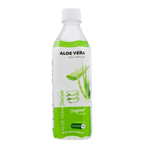 Season Aloe Vera Drink with Pulp, Original Flavor, 16.9 fl oz (Pack of 12)