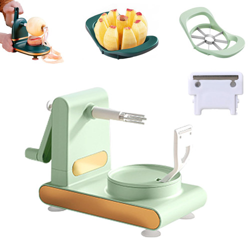 GDSAFS Multi Fruit Peeler with Fruit Divider Set, Multi-Fruit Peeler 2.0, Hand Peeler Fruit Peeler Machine, Stainless Steel Fruit and Vegetable Peeler for Potatoes, Apples and Pear (Light Green)