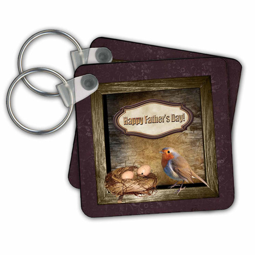 3dRose Key Chains Bird with Nest of Eggs, Happy Fathers Day (kc-216608-3) 3dRose Key Chains Bird with Nest of Eggs, Happy Fathers Day (kc-216608-3)