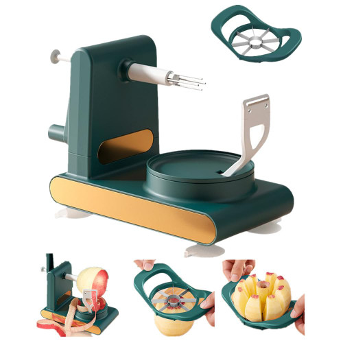 Imgjsx Multi-Fruit Peeler 2.0, Home Essentials Multi-fruit Peeler 2.0, Multi Fruit Peeler Machine with Fruit Divider, Stainless Steel Hand Fruit and Vegetable Peeler for Potatoes, Apples (Dark Green)