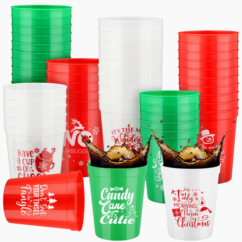 Uiifan 60 Pcs Christmas Plastic Cups Bulk 16 oz Christmas Cups Reusable Holiday Plastic Cups Christmas Stadium Cups Christmas Decoration Cups for Xmas Winter Party Favor Holiday Drinkware Supplies Uiifan 60 Pcs Christmas Plastic Cups Bulk 16 oz Christmas Cups Reusable Holiday Plastic Cups Christmas Stadium Cups Christmas Decoration Cups for Xmas Winter Party Favor Holiday Drinkware Supplies