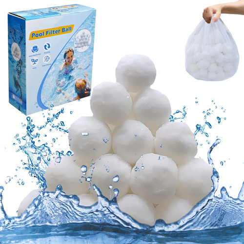 KBJALQ 3.1 Lbs Pool Filter Balls for Sand Filter,Reusable Eco-Friendly Sand Filter Balls Equals 100 lbs Pool Filter Sand (3.1 Lbs)