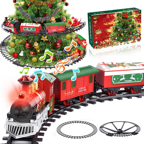 Neragron Christmas Tree Train Set, Electric Train Toys with Light &Sounds, Christmas Toy Train Gifts for Kids (On The Christmas Tree) Neragron Christmas Tree Train Set, Electric Train Toys with Light &Sounds, Christmas Toy Train Gifts for Kids (On The Christmas Tree)