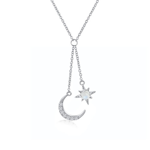 Angol Moonstone Necklace 925 Sterling Silver Moon and Sun Necklace Moonstone jewelry Birthday Gifts for Women Girls with Box Angol Moonstone Necklace 925 Sterling Silver Moon and Sun Necklace Moonstone jewelry Birthday Gifts for Women Girls with Box