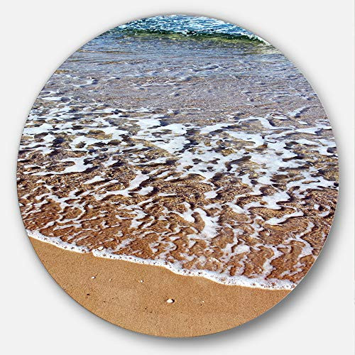Designart Ashdod Israel Clear Seashore Modern Beach Circle Wall Art Disc of 23 inch 23'' H x 23'' W x 1'' D 1P