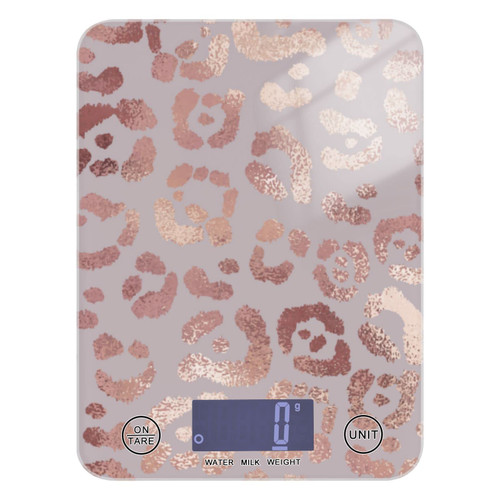 Rose Gold Leopard Food Kitchen Scale Waterproof Digital Scale Weight Ounces and Grams 11lb Kitchen Scale for Weight Loss Coffee Cooking Baking