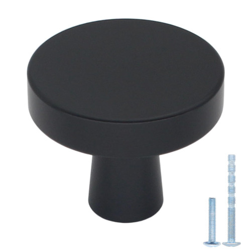 HANIHUA 20 Pack Matte Black Kitchen Cabinet Knobs Dresser Knobs, Solid Drawer Knobs Cabinet Hardwarer, Single Hole Knobs for Cabinets and Drawers Round
