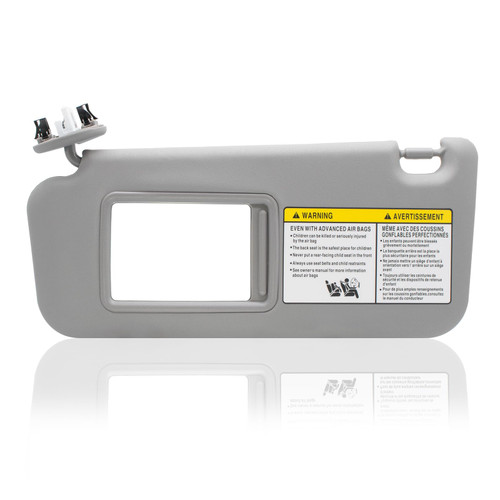NHILES Left Driver Side Sun Visor Replacement Compatible with Toyota RAV4 2006 2007 2008 2009 2010 2011 2012 2013 with Light Replace# 74320-42501-B2 Grey