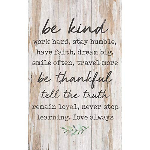P. Graham Dunn Be Kind Thankful Natural Brown 17 x 11 Pine Wood Decorative Pallet Plaque