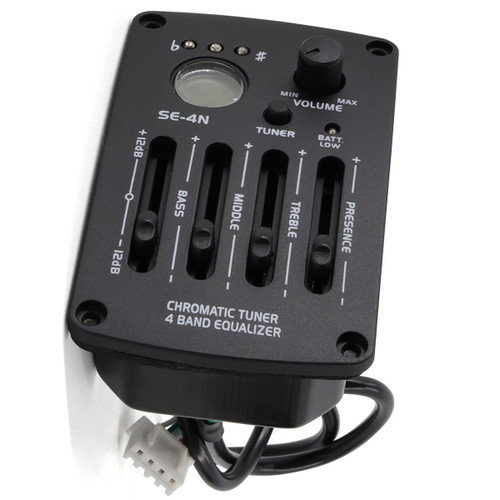 Hsyok 4 Band EQ Equalizer Guitar Preamp Piezo Pickup Tuner Acoustic Guitar Preamp Amplifier Equalizer Tuner