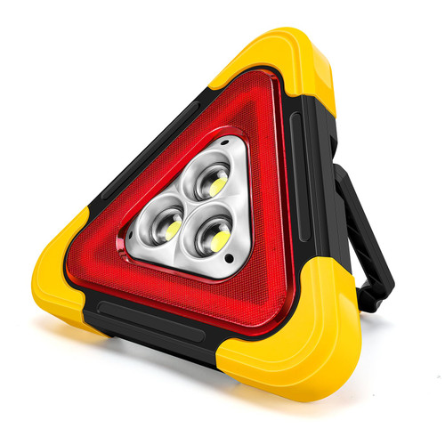 Kwak's Reflective Triangles for Vehicle Breakdowns - LED Solar Rechargeable Car Warning Triangles, Multifunctional Emergency Triangles Lights, Road Triangles, and Safety Triangle for Trucks