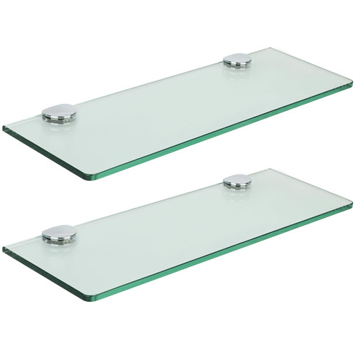 Alise 2PCS Bathroom Shelves Glass Shelf,Wall Mount Floating Shelves for Bathroom,Rectangular Tempered Glass Shelves for Wall Storage Organizer,AGBL6010RC-2P