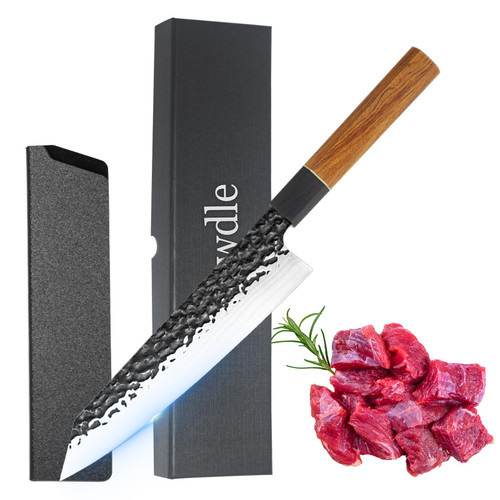 Dawdle Chef Knife 8 inch Sharp Professional Kitchen Knife High Carbon Stainless Steel Knife Butcher Knife Chef's Knife With Sheath Japanese Sushi Knife Cooking Knife For Men Dawdle Chef Knife 8 inch Sharp Professional Kitchen Knife High Carbon Stainless Steel Knife Butcher Knife Chef's Knife With Sheath Japanese Sushi Knife Cooking Knife For Men