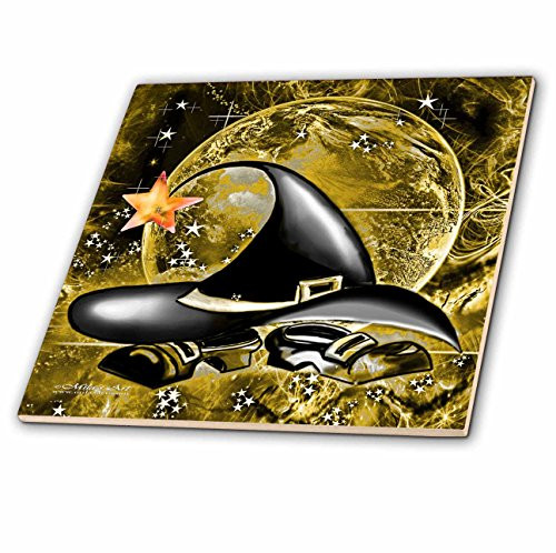3dRose ct_4420_5 Halloween Design Glass Tile, 4-Inch