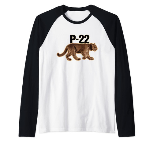 Hollywood Mountain Lion P-22 Los Angeles Cougar Raglan Baseball Tee