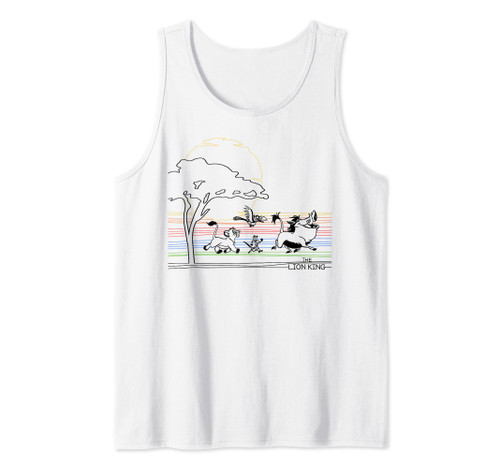 Disney Lion King Rainbow Line Art Sketch Tank Top
