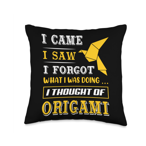 Origami Japanese Paper Folding Art I Thought of Origami Throw Pillow, 16x16, Multicolor