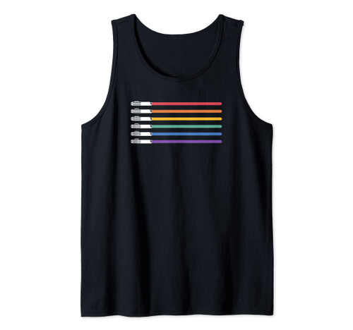 Star Wars Pride Lightsabers Rainbow Flag Logo Tank Top