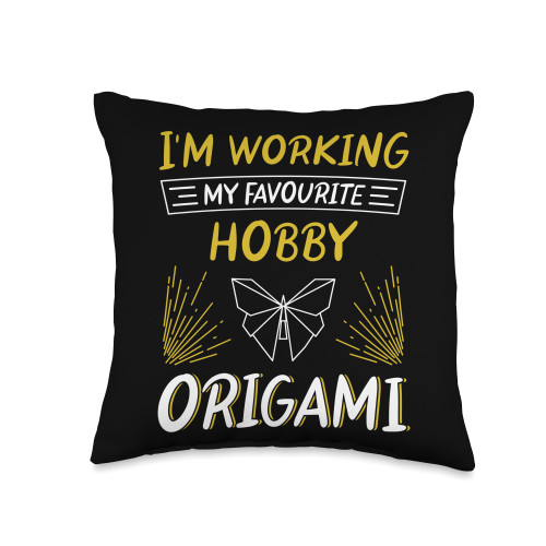 Origami Japanese Paper Folding Art My Favourite Hobby Origami Throw Pillow, 16x16, Multicolor